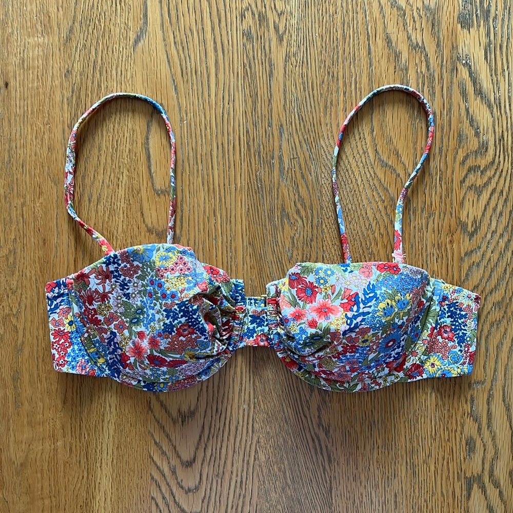 J. Crew balconette underwire Liberty bikini top, 34C